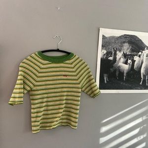 Urban Outfitters striped crop tee 🤎